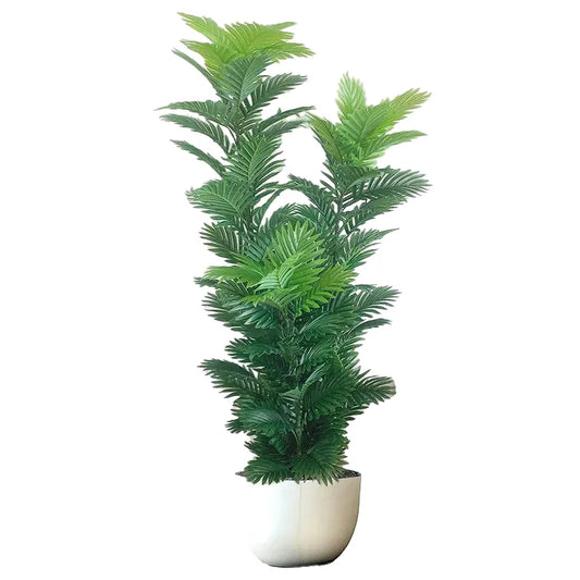 150cm Tall Artificial Palm Tree with Real Touch Leaves, Indoor Outdoor Decorative Fake Plant for Home, Office, Garden, Shop, Party, Exhibition, Jungle Theme Decor