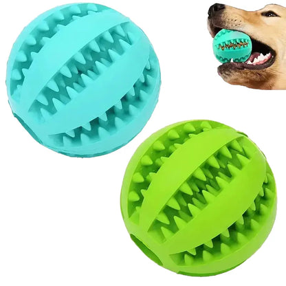Interactive Rubber Dog Ball Toy, Bite-Resistant, Food-Dispensing, Durable, Cleans Teeth, Encourages Play, Boosts Dental Health, Ideal for Active Dogs, Fetch Indoor Outdoor