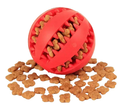 Interactive Small Dog Chew Toy, 5cm Tough Rubber Ball, Tooth Cleaning, Treat Dispenser, Durable TPR for Play and Exercise, Perfect Indoor Outdoor Fun Gift for Pet Lovers
