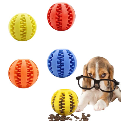 Treat Dispenser Chew Ball Toy for Dogs Cats | Promotes Dental Health & Mental Stimulation | Durable Play for Pets | Easy-Clean Rubber Kibble Holder Toy