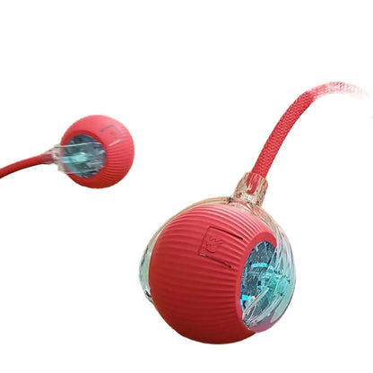 Interactive Pet Toy Ball for Cats & Dogs - Rechargeable Electric Mouse Imitation, Faux Tail, Automatic Rolling, Durable Rubber & Plastic, Ideal for Play & Training