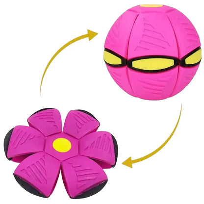 Transforming Flying Saucer Stomp Ball Toy for Kids & Pets, Indoor Outdoor Fun, Stress Relief, Durable Plastic Puzzle Disc, Bright Colours, Easy to Carry and Assemble