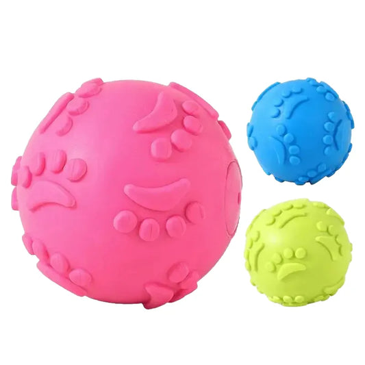 Squeaky Dog Chew Ball, Durable Latex, Interactive Toy for Small to Large Breeds, Great for Outdoor Activities, Non-Toxic, Ideal for Fetch and Play, Promotes Exercise and Fun