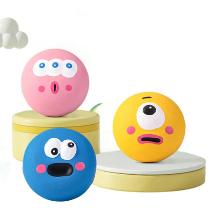 Latex Interactive Dog Ball Toy with Large Eyeball Design, Durable Rubber Chew and Squeak, Safe Play for Puppies and Small Dogs, Pet Entertainment Supplies