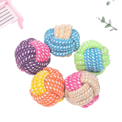 Cotton Rope Dog Chew Toy, Durable Linen Ball for Puppies and Dogs, Teething Aid, Toothbrush Design, Oral Health & Play, Suitable for Small to Large Breeds
