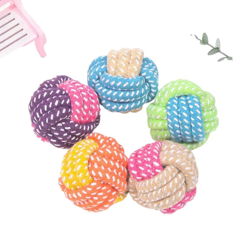 cotton rope dog chew toy, durable linen ball for puppies and dogs, teething aid, toothbrush design, oral health & play, suitable for small to large breeds