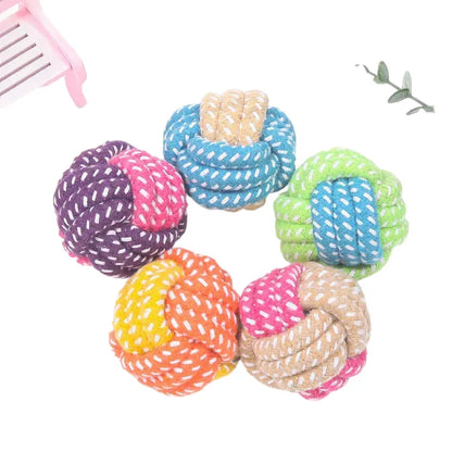 Cotton Rope Dog Chew Toy, Durable Linen Ball for Puppies and Dogs, Teething Aid, Toothbrush Design, Oral Health & Play, Suitable for Small to Large Breeds