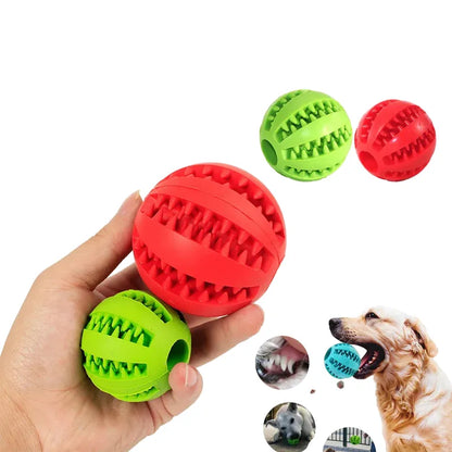 Durable Rubber Dog Chew Ball Toy | Interactive Elastic Ball for Teeth Cleaning | Pet Fetch Play | Ideal for Aggressive Chewers | Safe, Non-Toxic Material