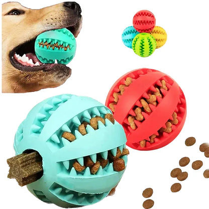 Pet Chew Toy Ball, Durable Rubber, Dental Cleaning & Treat Dispenser, Engaging Indoor/Outdoor Play, Ideal for Small Dogs & Cats, Lightweight for Active Fun