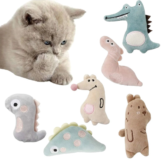 Cat Chew Toy Set with Catnip, Durable Cotton, Dental Care, Indoor Play, Stress Relief, Promotes Active Play, Engages Natural Instincts, Anti-Boredom Self-Play Accessories