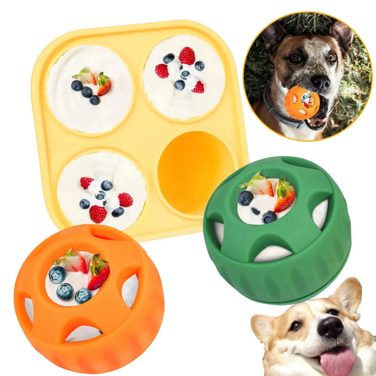 Durable Pet Chew Toy Set - Fillable Rubber Treat Holders - Dog Teething Toys for Anxiety Relief - Cooling Summer Play for Puppies and Adult Dogs