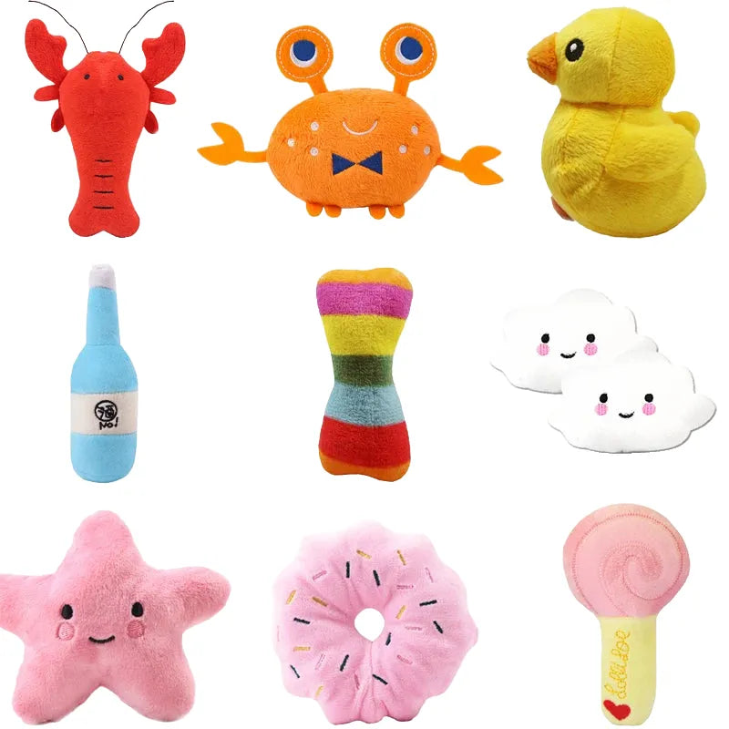 small dog puppy chew toy | fleece squeaky animal design | bite-resistant and safe | interactive play and training | durable soft texture | ultimate pet entertainment