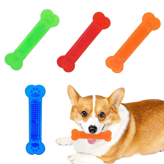 Dog Chew Bone TPR & PVC Non-Toxic Material for Dental Health, Cooling Relief, Ideal for Heavy Chewers, Teeth Cleaning, Gum Massage, Long-Lasting Pet Toy for All Sizes