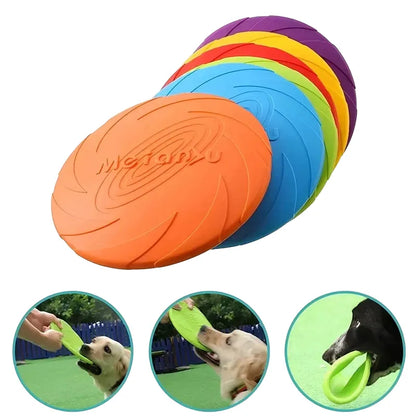7" Rubber Dog Flying Disc, Fetch Toy for Outdoor Fun, Floatable and Lightweight, Bright Colours, Ideal for Training and Play on Water and Land