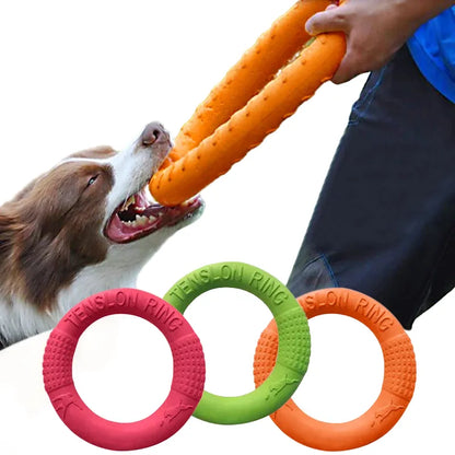 Durable Orange Dog Toy Flying Disc, EVA Rubber, Interactive Fetch Ring, Pet Exercise Accessory, Safe Flexible Design, Easy Grip, Outdoor Training, Perfect for Active Dogs