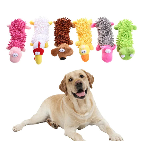 Plush Garden Animal Dog Toys Set, Chew Resistant Fleece for Aggressive Chewers, Stress Relief & Teeth Grinding Aid, Frog & Hippo Shapes, Durable Pet Play Companion