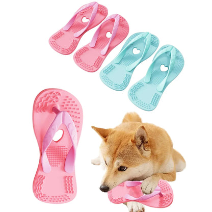 Puppy Chew Toy, Durable Rubber Slippers Shape, Simulated Remote Design, Relieves Teething, Reduces Boredom, Engaging for Puppies and Small Dogs, Indoor Outdoor Play