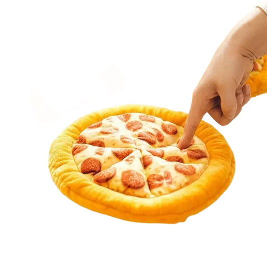 Plush Pizza Dog Toy with Squeaker for All Dog Sizes | Soft Fleece Chew for Dental Health | Colourful, Durable Playtime Fun for Puppies and Adult Dogs