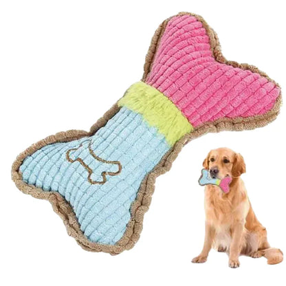 Squeaky Plush Bone Chew Toy for Puppies & Small Dogs – Soft Fleece, Lightweight, Safe for Teething, Indoor Outdoor Fun, Interactive & Gift-Ready Entertainment