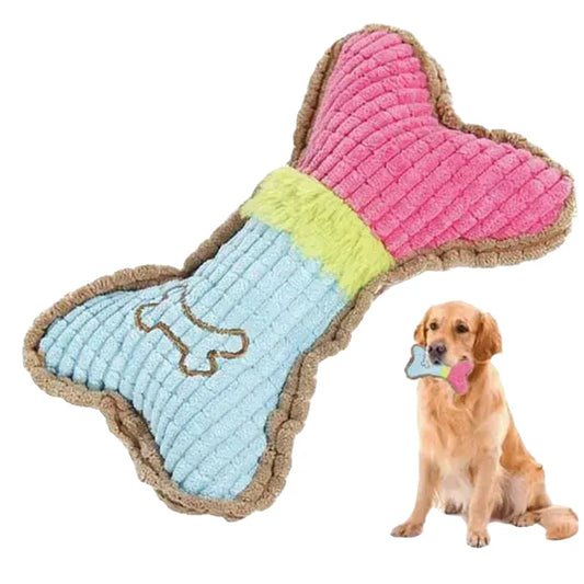 Squeaky Plush Bone Chew Toy for Puppies & Small Dogs – Soft Fleece, Lightweight, Safe for Teething, Indoor Outdoor Fun, Interactive & Gift-Ready Entertainment