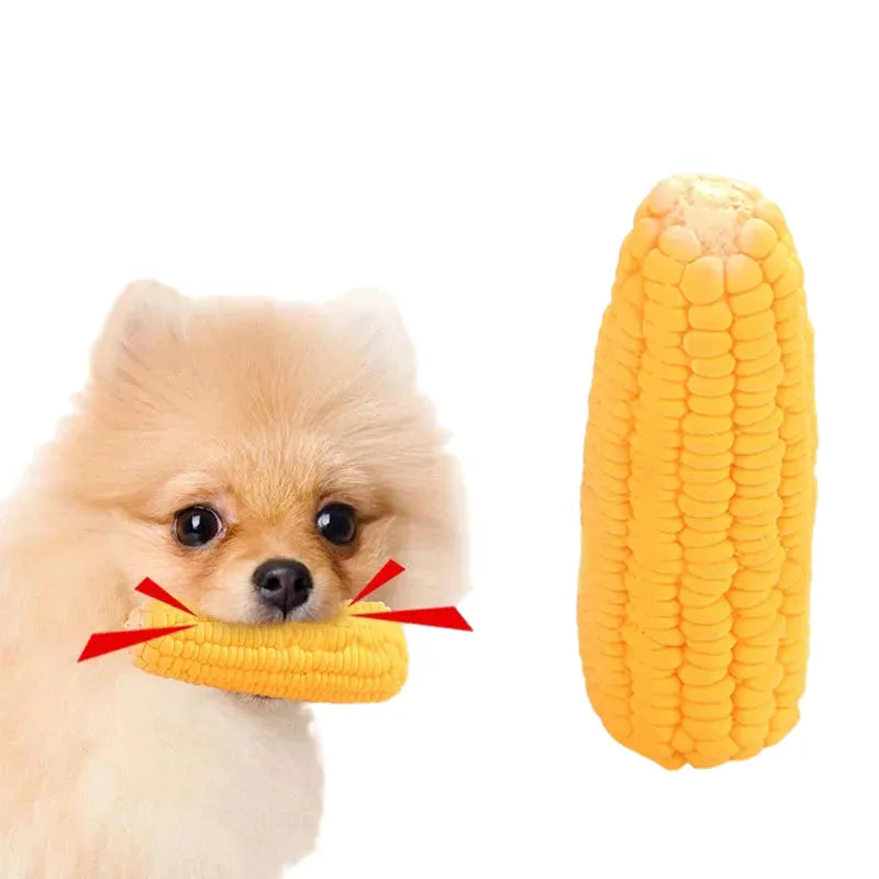 latex squeaky corn dog toy for small dogs, durable chew toy for engaging play, puppy training aid, safe pet toy for indoor outdoor fun, ideal for active playtime