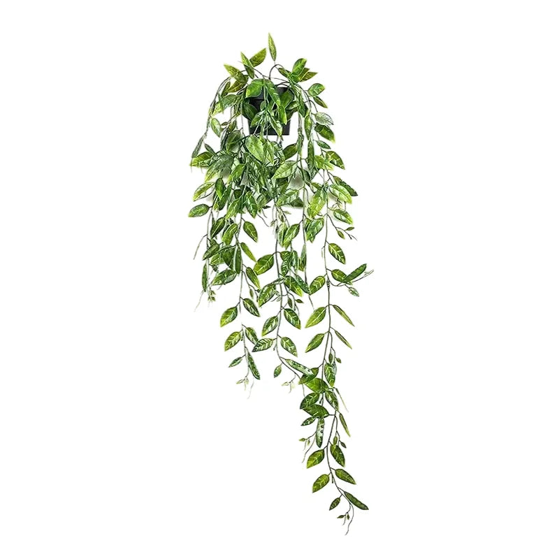 artificial eucalyptus vine hanging plant silk greenery for home indoor wall decor, shelf decoration, potted mandala style, ideal for anniversary, exhibition display