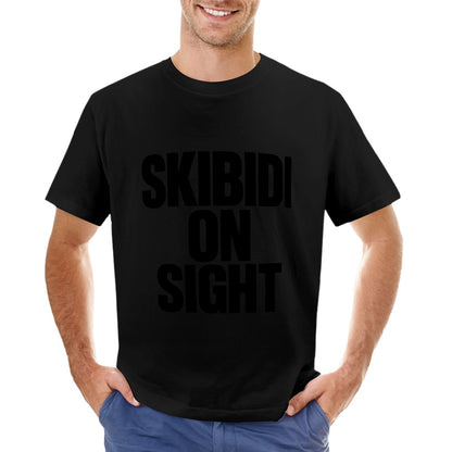 Men's T-Shirt 100% Cotton Skibidi on Sight, Stylish Casual Tee for Men, Comfortable Fit for Everyday Wear, Eye-Catching Graphic Print, Ideal for Gym, Outings, or Lounging