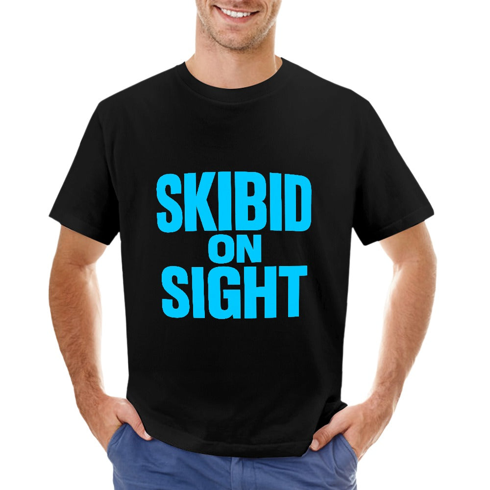 men's t-shirt 100% cotton skibid on sight for men, casual graphic tee, soft cotton fabric, comfortable fit, ideal for fitness, outings, travel, and events, stylish everyday wear