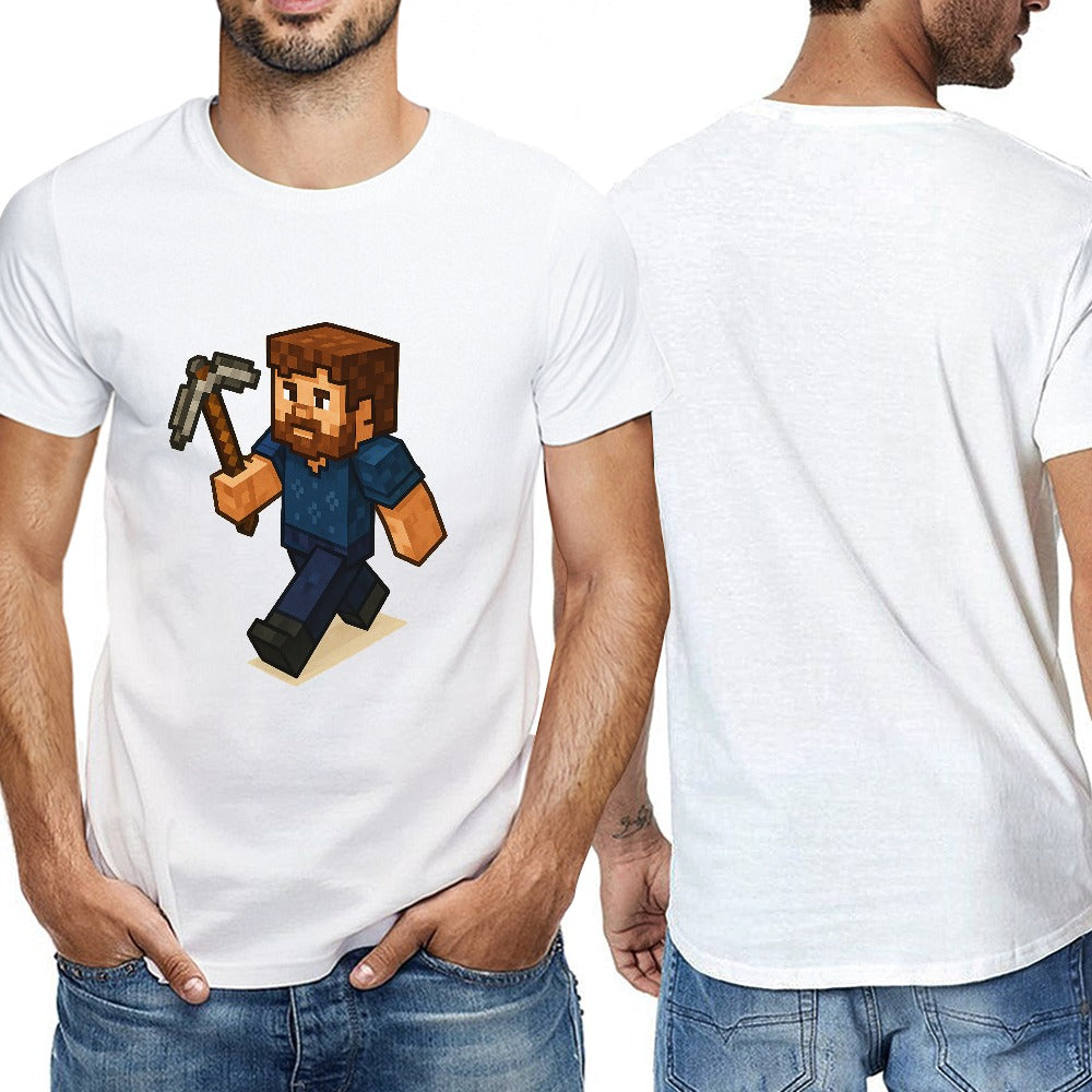 men's unisex short sleeve t-shirt 100% cotton breathable tee with double-sided print activewear casual top perfect for fitness travel events gift for him