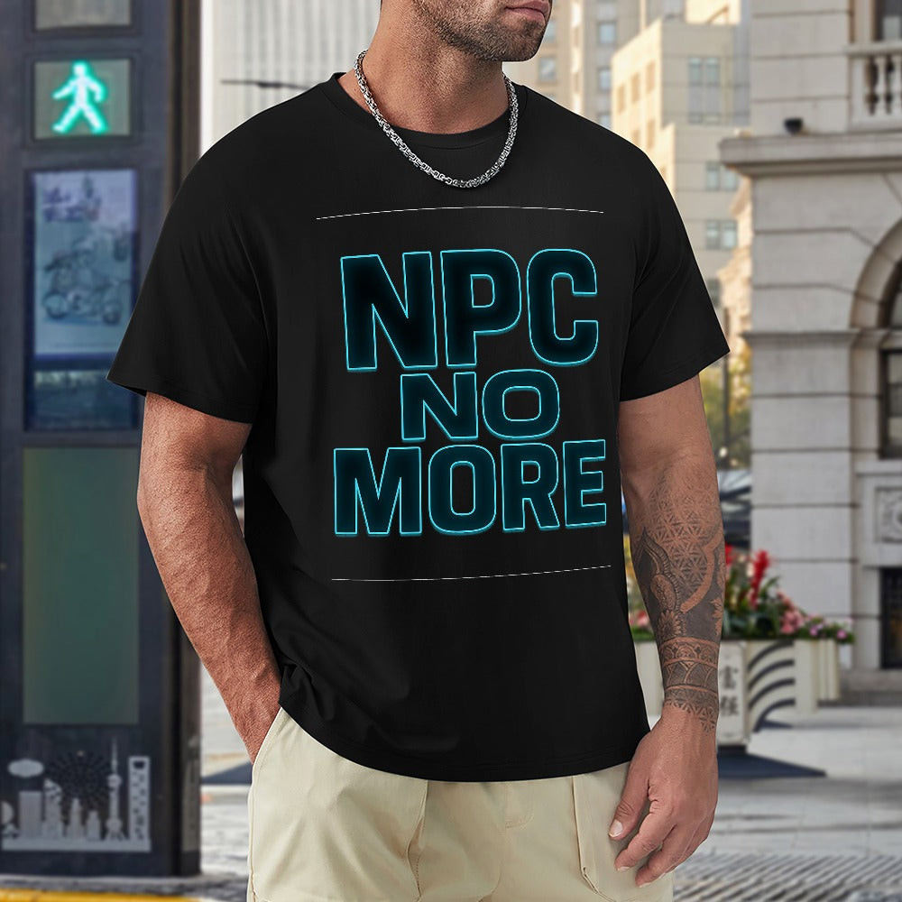men's t-shirt 100% cotton npc no more graphic tee for casual wear, fitness, and leisure - comfortable, breathable fabric, vibrant print, available in multiple sizes
