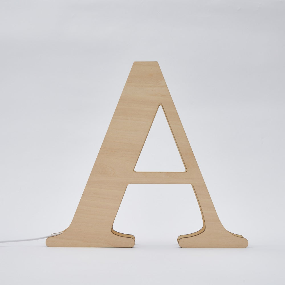 personalized name wooden letter night light 28cm for kids home decor with usb and adhesive backing, warm led glow, unique wall art a-z letters