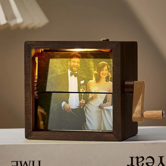 Custom Photo Flipbook Frame Animation Machine Hand-Cranked Photo Album with Light for Anniversary Gifts