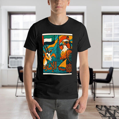 Men's Short Sleeve T-Shirt 100% Cotton Casual Graphic Tee Double-Sided Print Comfortable Fit for Fitness Travel Events Gift for Him Stylish Design