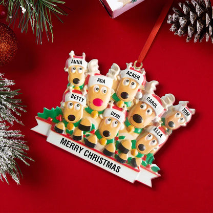 Custom Name Reindeer Family Xmas Ornament Personalised Decoration Gifts for Christmas Tree