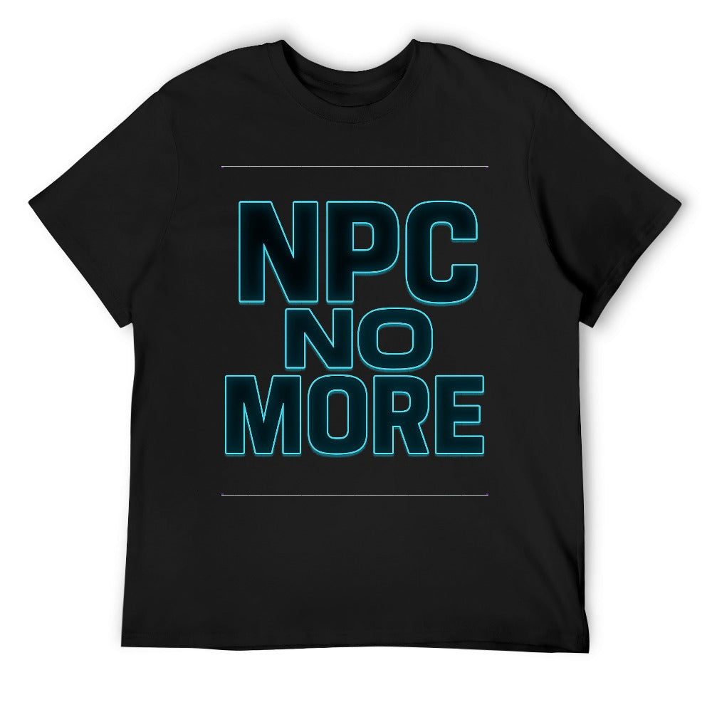 men's t-shirt 100% cotton npc no more graphic tee for casual wear, fitness, and leisure - comfortable, breathable fabric, vibrant print, available in multiple sizes