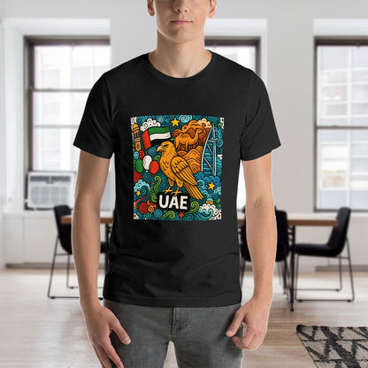 Men's 100% Cotton Short Sleeve T-Shirt with Breathable Comfort, Single Sided Print, Casual Fit, Ideal for Fitness and Leisure, Great Gift for Him, Stylish and Versatile for All Occasions