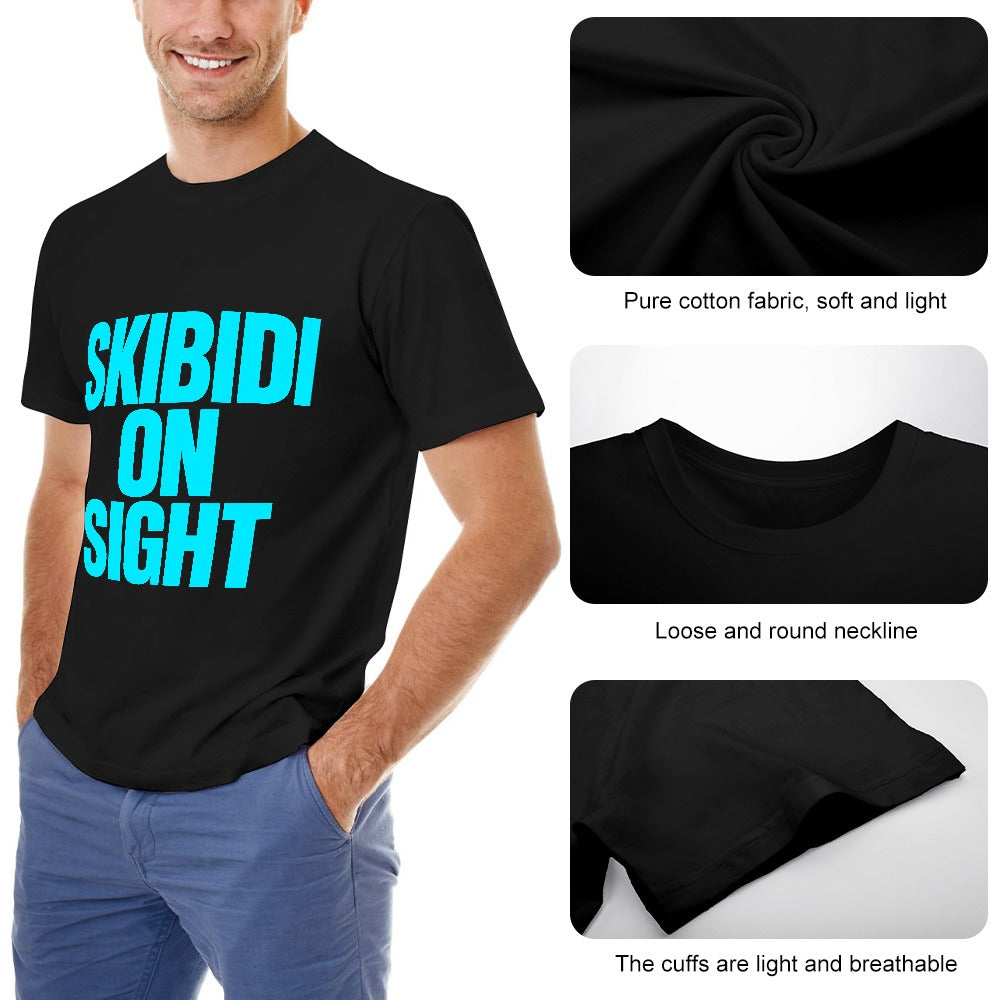 men's t-shirt 100% cotton skibidi on sight graphic tee for casual wear, comfortable and stylish design, ideal for fitness, outings, or relaxing, easy care and durable construction