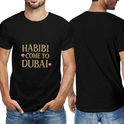 Men's 100% Cotton Short Sleeve T-Shirt with trendy double-sided print, perfect for fitness, leisure, and travel.