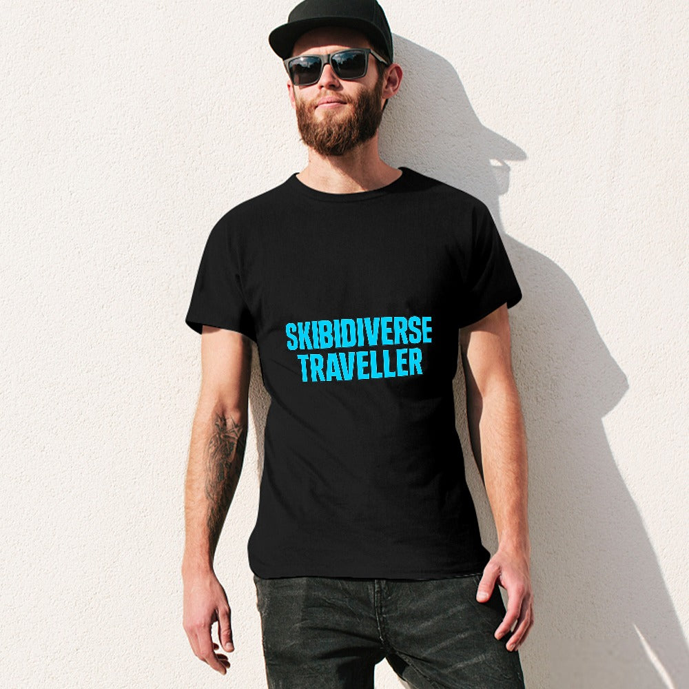 men's t-shirt 100% cotton skibidiverse traveller graphic t-shirt - casual comfort tee for men, vibrant print, relaxed fit, ideal for gym, travel, and everyday wear