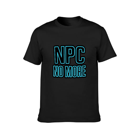 2025 New 150g Men's Short Sleeve T-Shirt with NPC No More Print, Casual Cotton Tee for Fitness, Leisure, and Everyday Wear