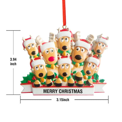 Custom Name Reindeer Family Xmas Ornament Personalised Decoration Gifts for Christmas Tree