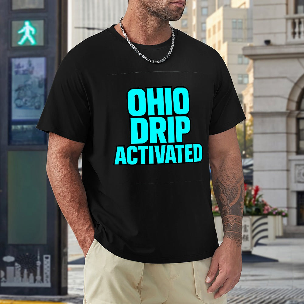 men's t-shirt 100% cotton ohio drip activated graphic tee, soft breathable fabric, stylish design for casual wear, fitness, and everyday comfort, perfect for trendsetters and fashion lovers