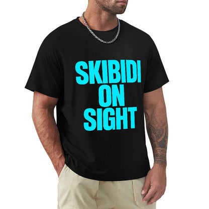Men's T-Shirt 100% Cotton Skibidi on Sight Graphic Tee for Casual Wear, Comfortable and Stylish Design, Ideal for Fitness, Outings, or Relaxing, Easy Care and Durable Construction