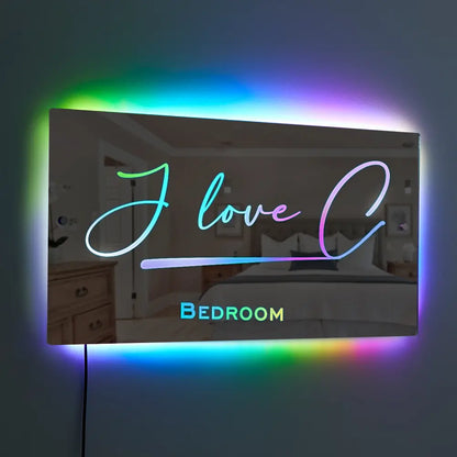 Hot Sale Personalised Name Mirror - Light Up Mirror for Kids Bedroom, LED Acrylic Safety Mirror with Remote Control and Chrome Wall Mounting