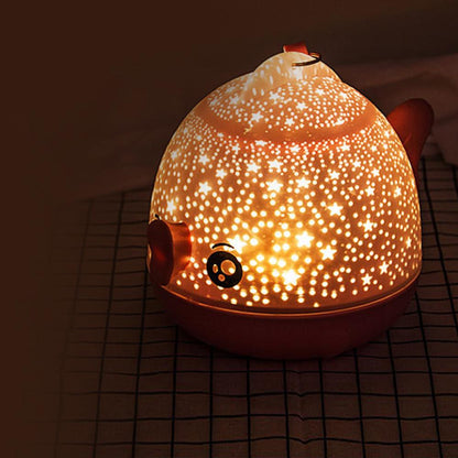 Custom Lucky Fish LED Rotating Star Projection Night Light for Kids, 3-in-1 Table Lamp, Night Lamp, and Projector with 6 Patterns and Remote Control