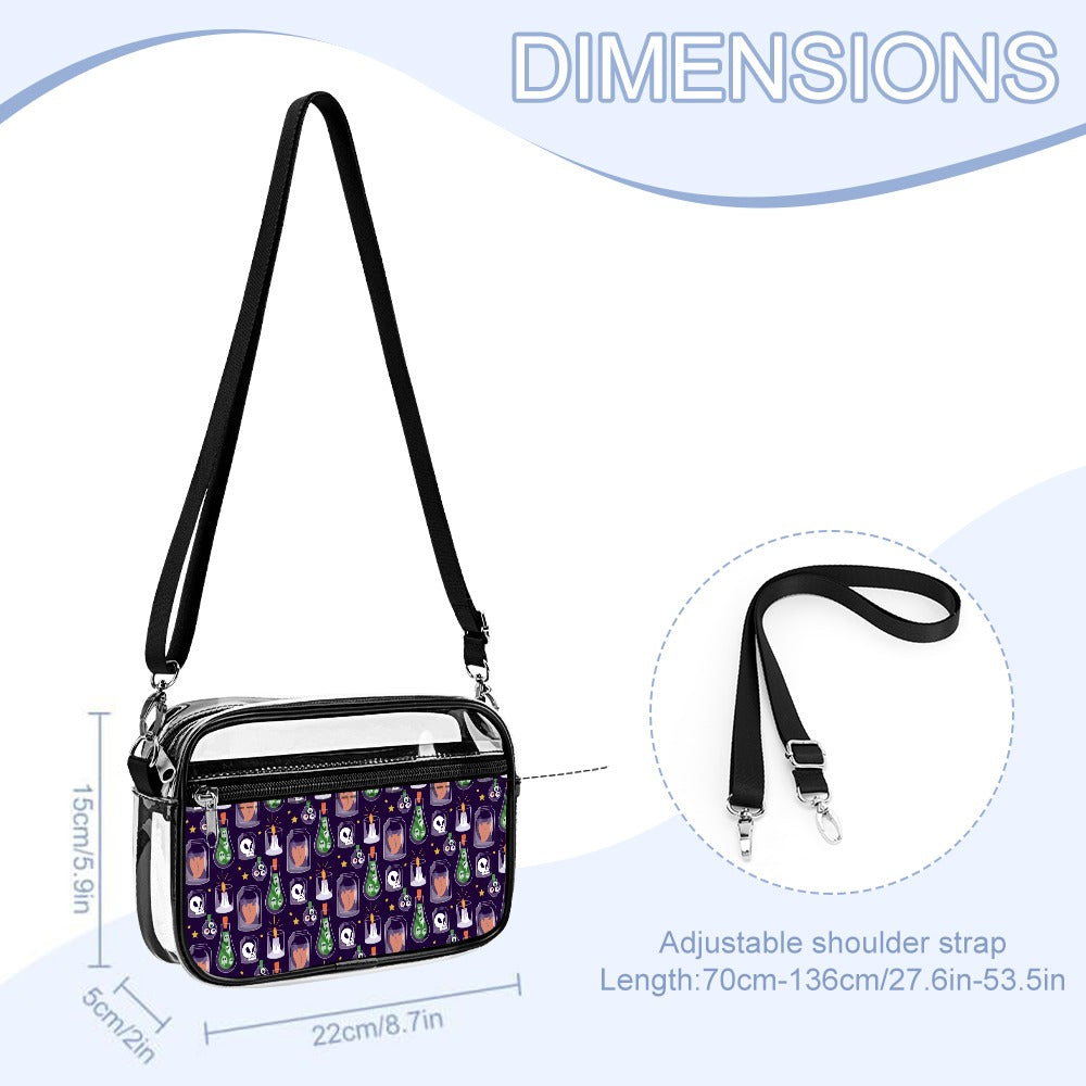 transparent pvc satchel bag small shoulder bag for work travel durable stylish design suitable for men women kids casual use lightweight washable perfect gift for friends