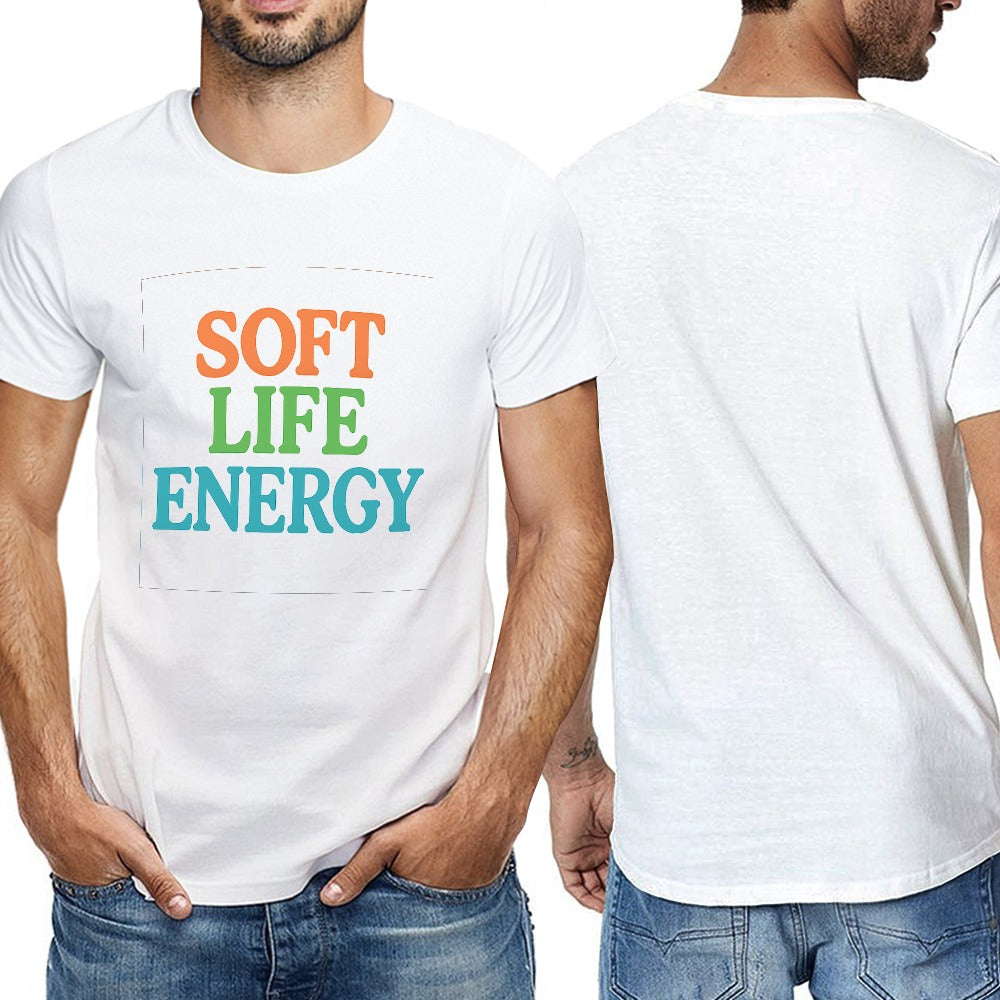 2025 men's short sleeve cotton t-shirt with double-sided printed graphic casual fit fun gift for men women unisex tee