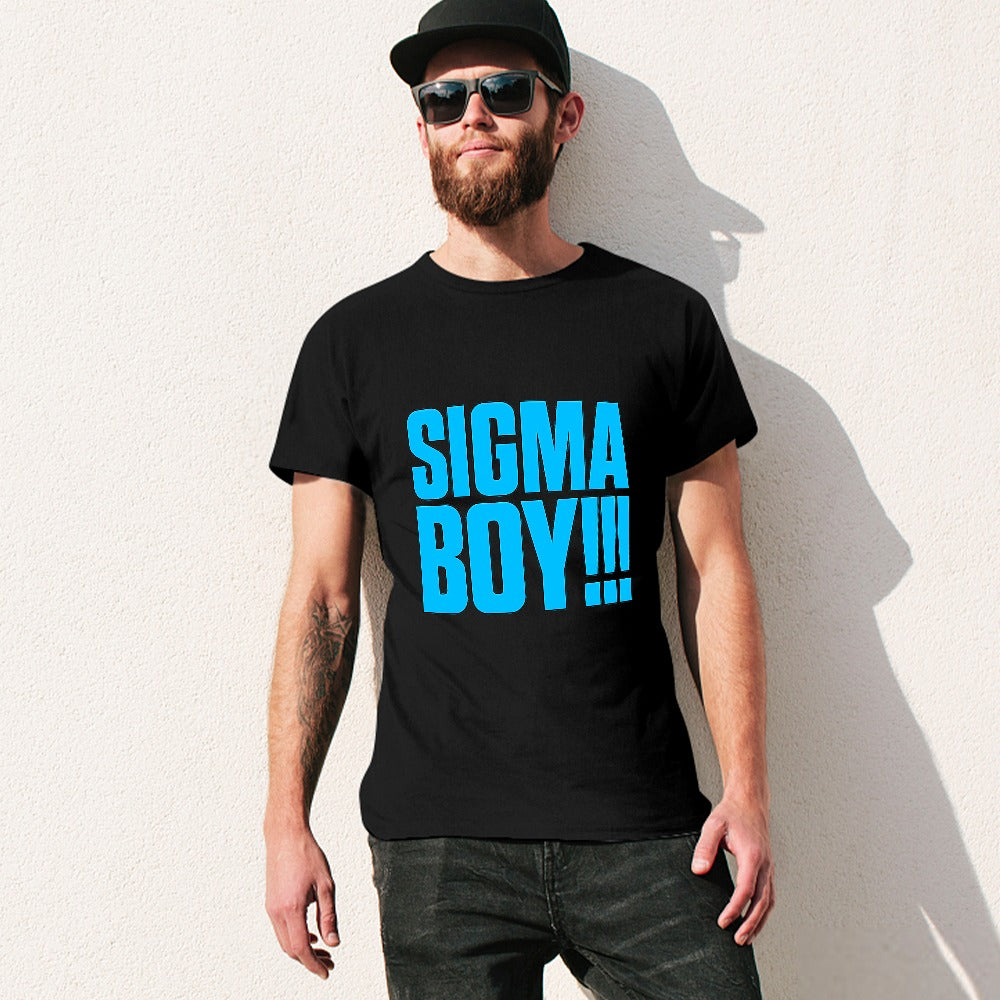 men's t-shirt 100% cotton sigma boy graphic tee for casual wear, comfortable and stylish, perfect for fitness, leisure, and everyday use, available in various sizes