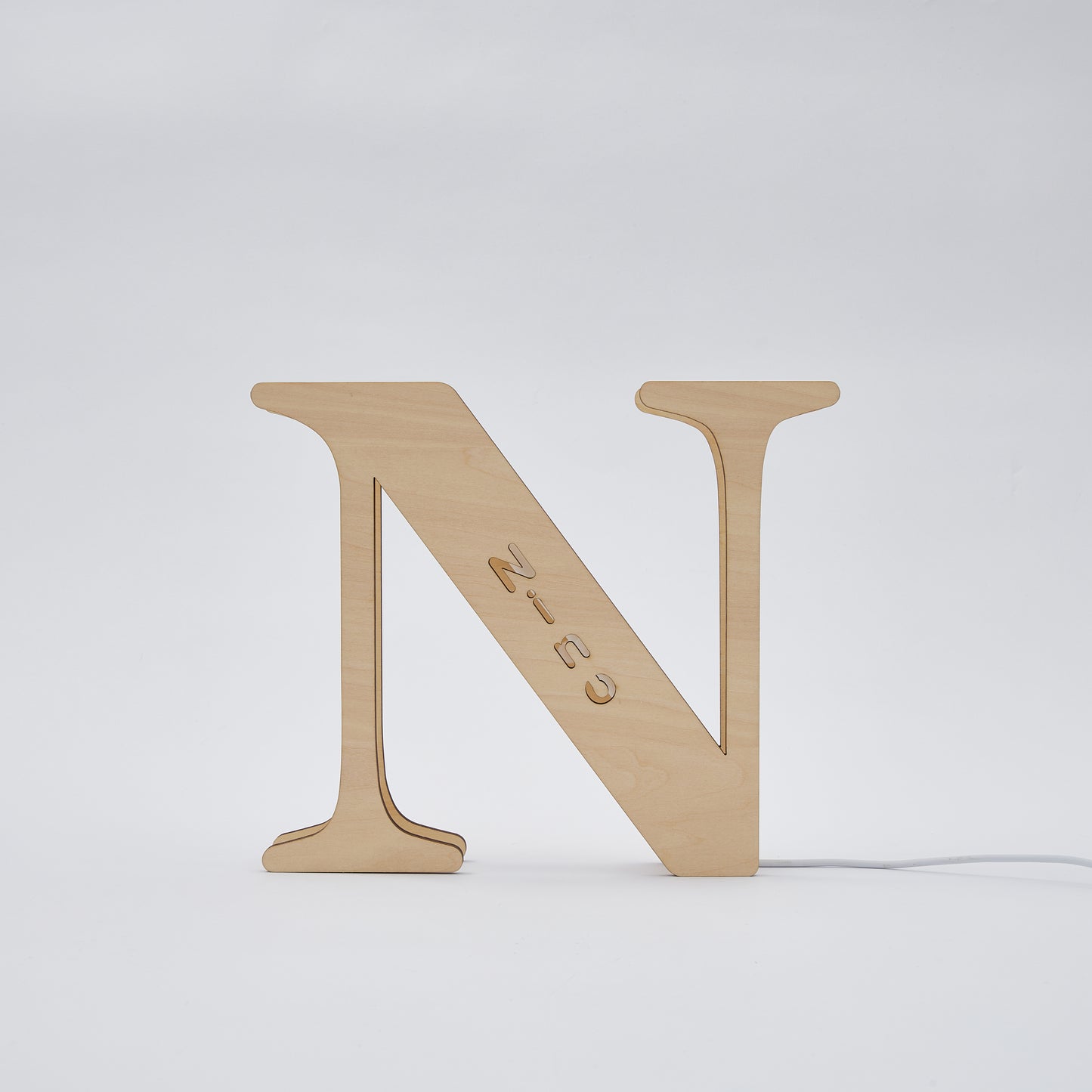 personalised wooden letter lamp custom name alphabet night lights 19cm for kids room decor, usb powered, warm led wall light, unique a-z design