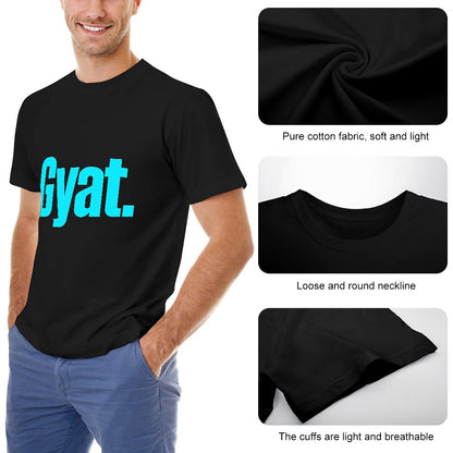 Men's T-shirt 100% Cotton Gyat Graphic T-shirt for Men, Stylish Casual Wear with Bold Print, Comfortable Fit for Everyday Use, Perfect for Leisure and Fitness Activities